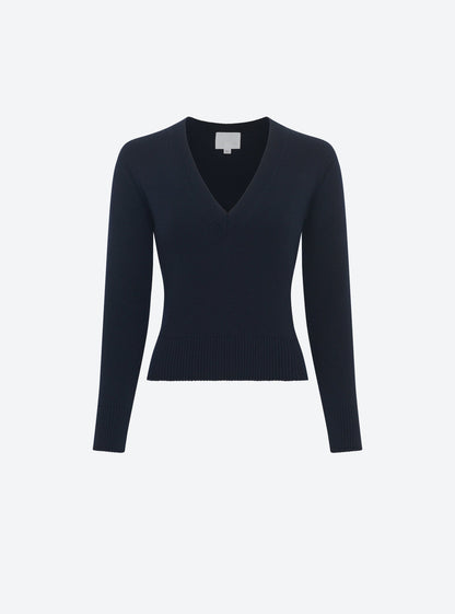 pull col v maille pleine
