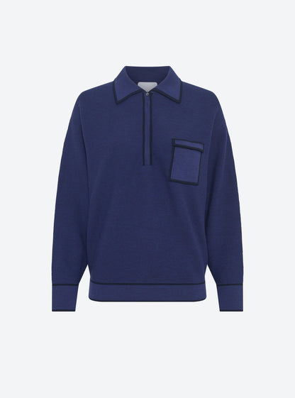 chemise maille col gansé
