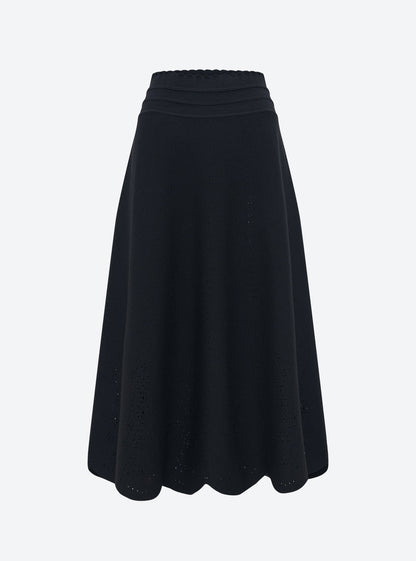 jupe longue maille broderie anglaise
