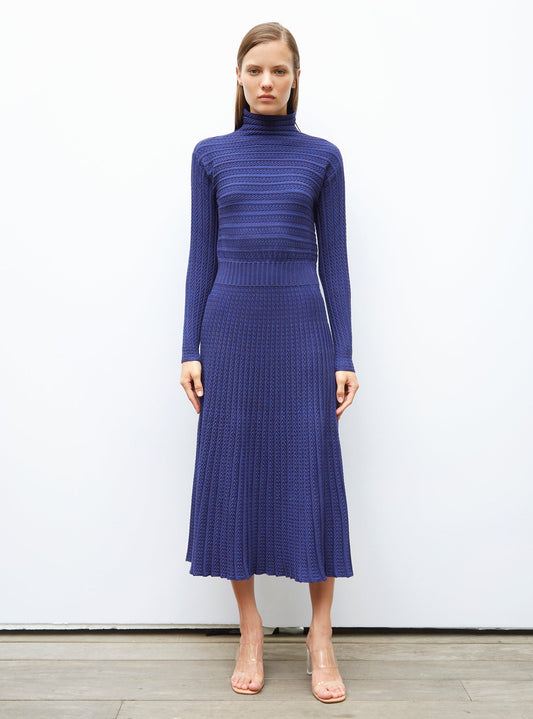 robe longue maille plissée