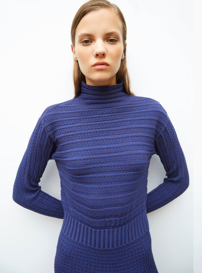 robe longue maille plissée