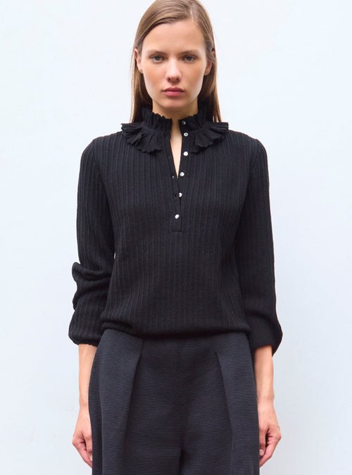blouse maille mini-chevrons
