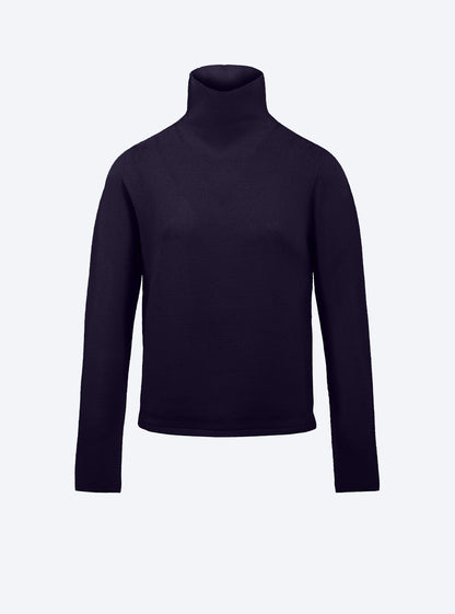 top maille point mousse col montant