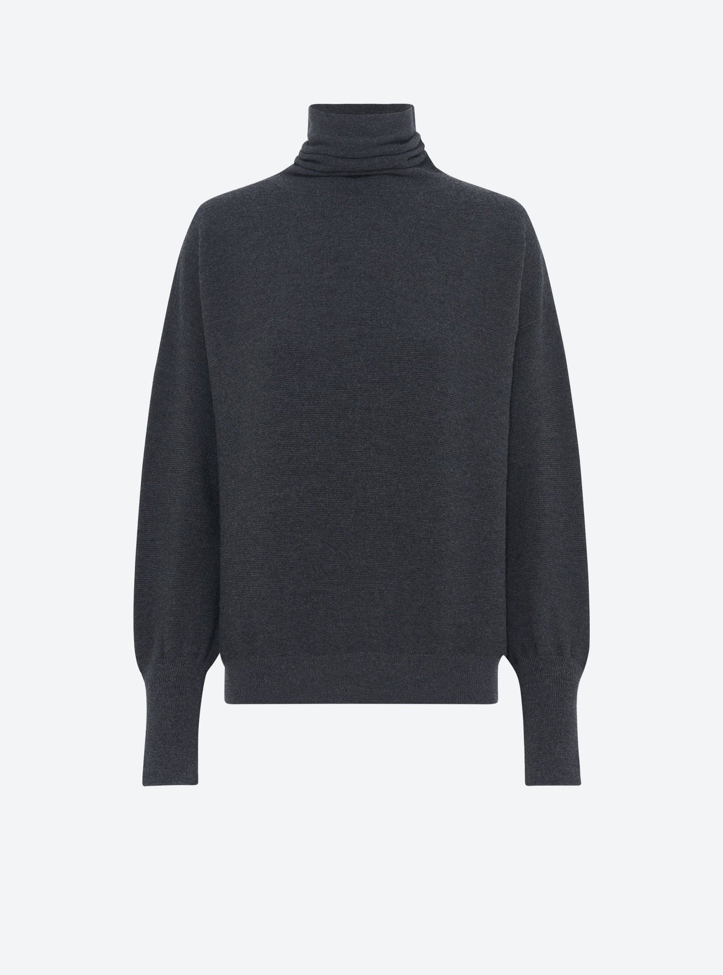 top fin maille point mousse col montant