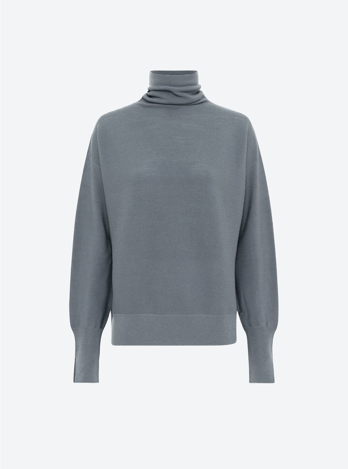 top fin maille point mousse col montant