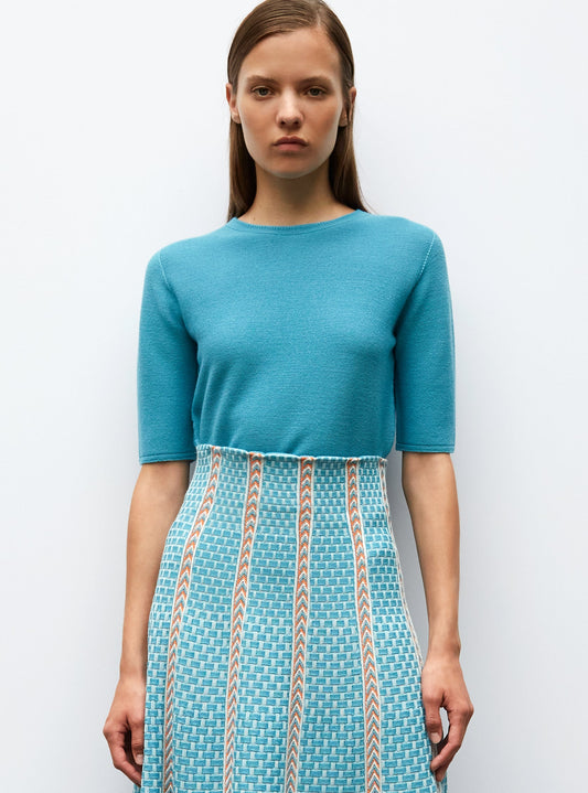 top fin maille manches coudes