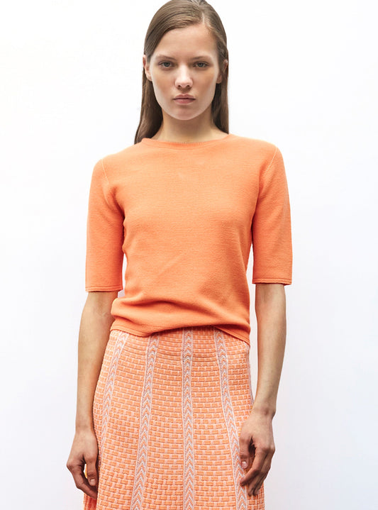 top fin maille manches coudes