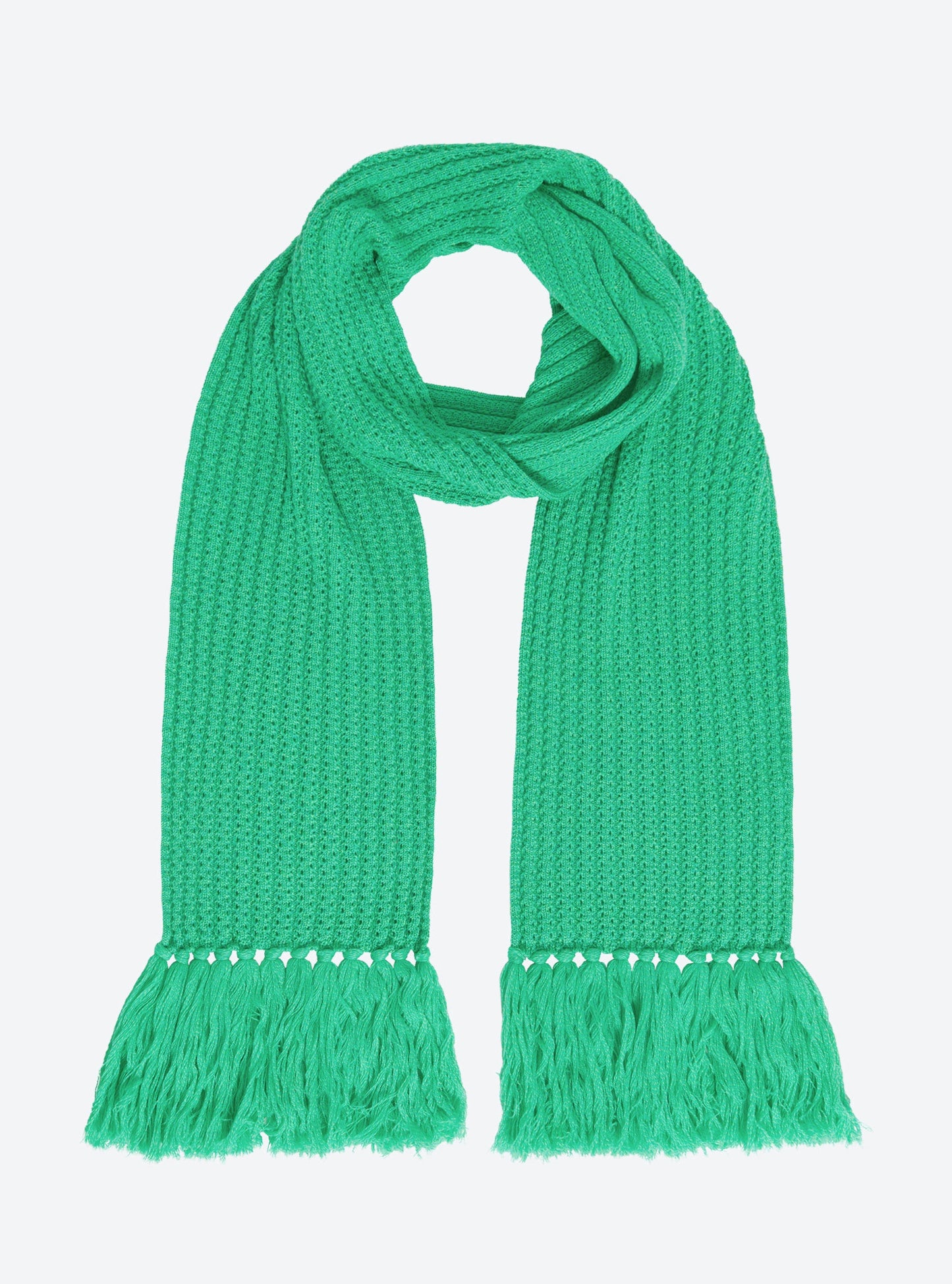 écharpe longue maille à franges