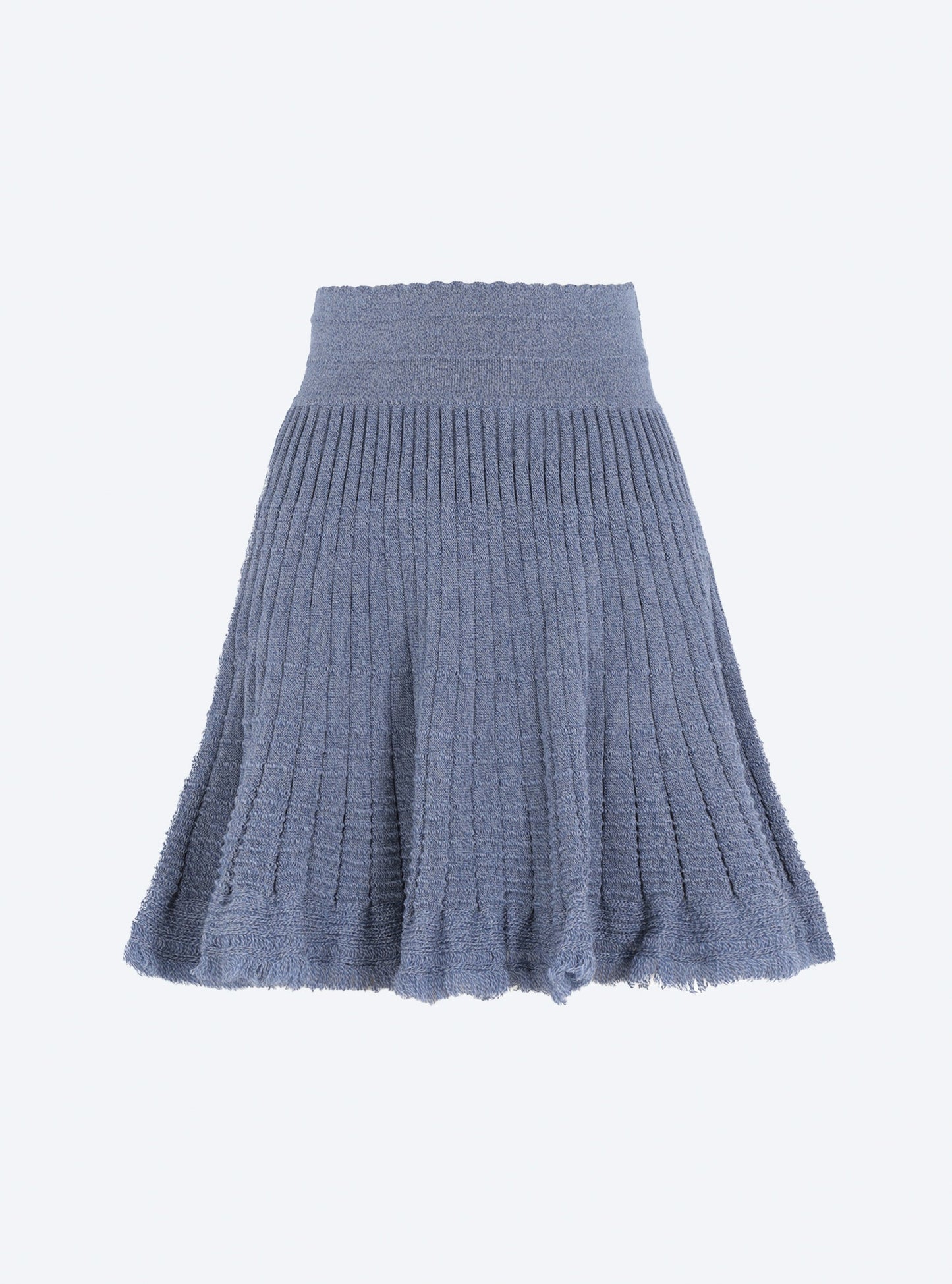 jupe courte en maille à frange