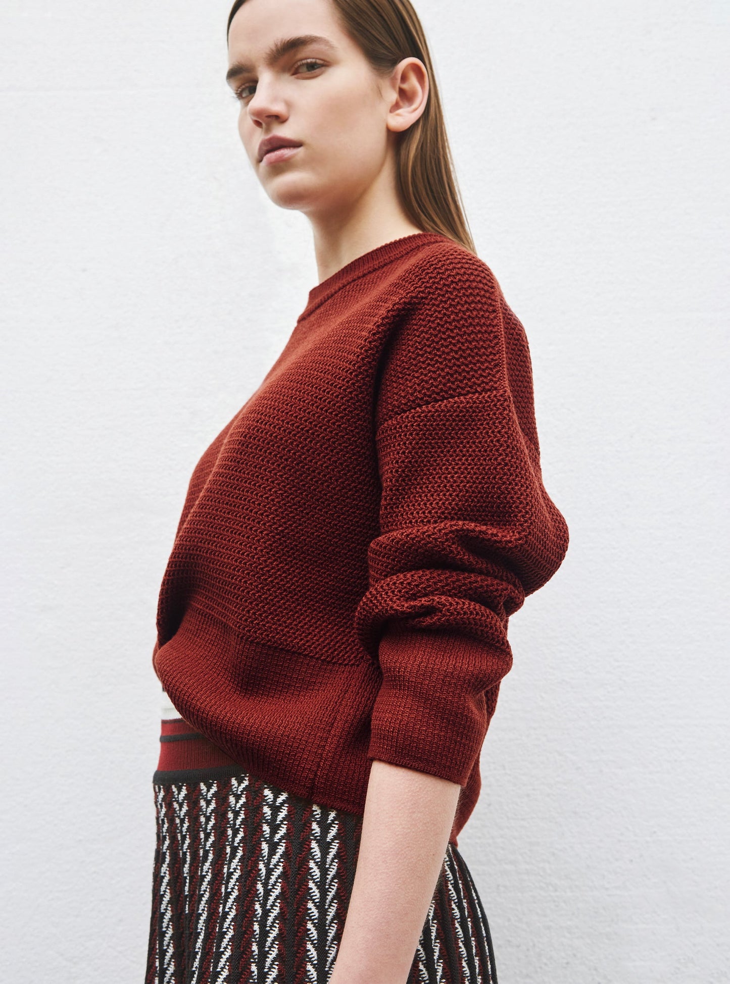 pull court en maille ondulée