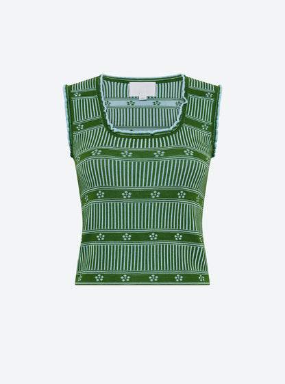 débardeur maille mini fleurs
