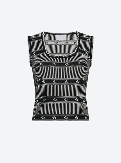 débardeur maille mini fleurs