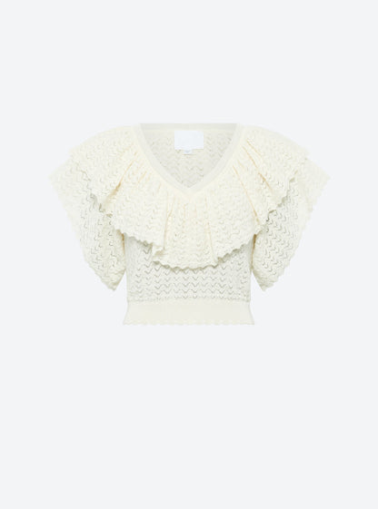 top v maille pointelle