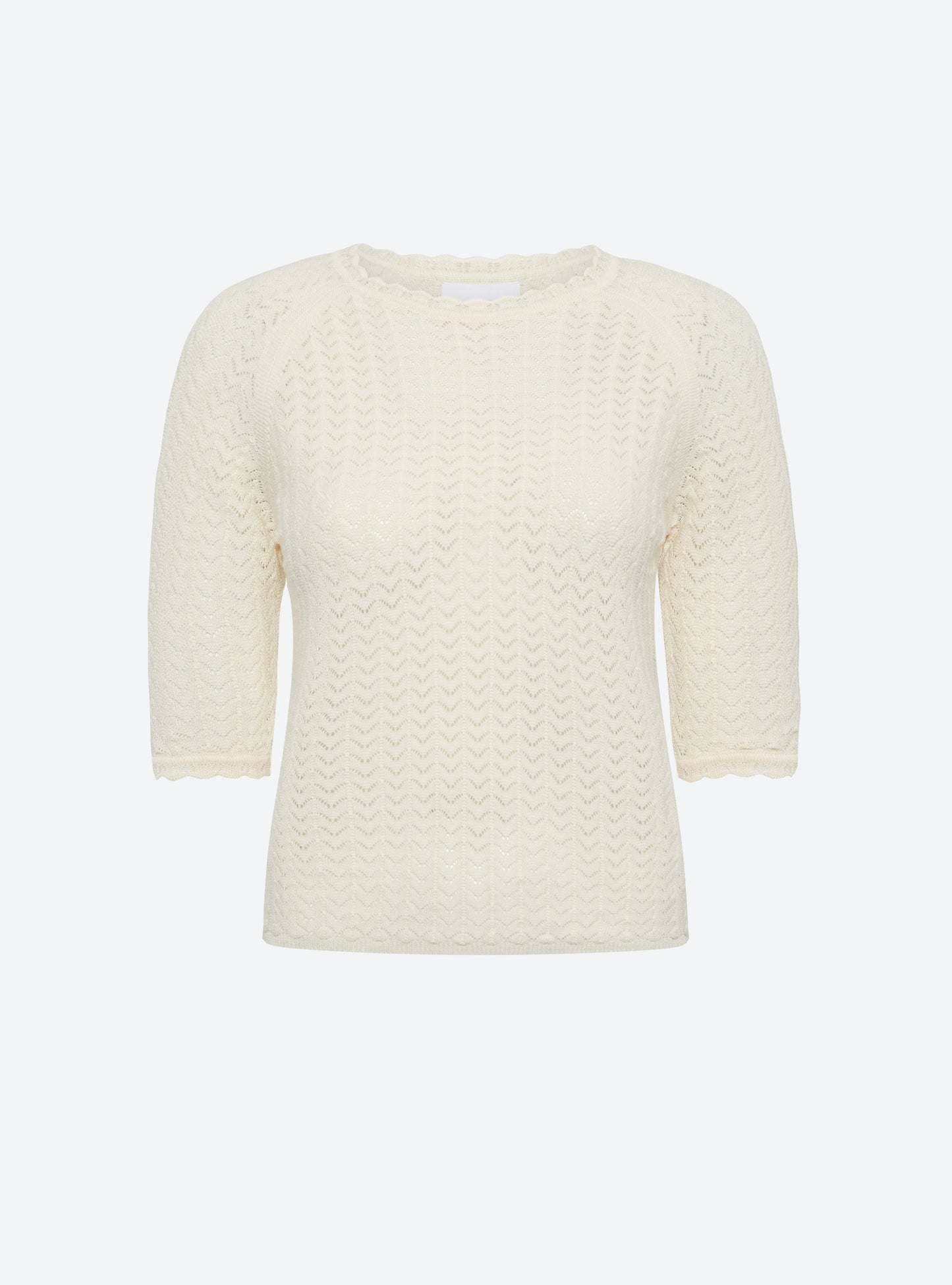 top manches coudes maille pointelle