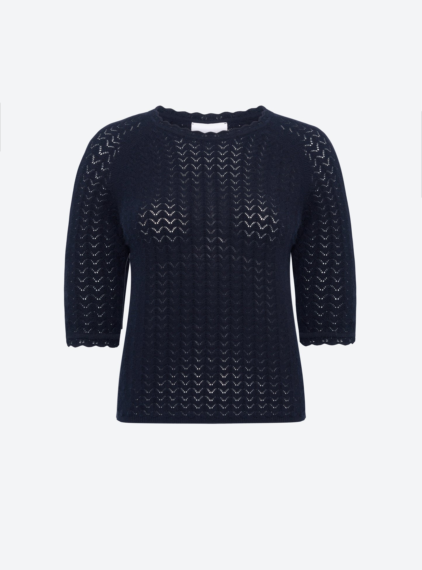 top manches coudes maille pointelle