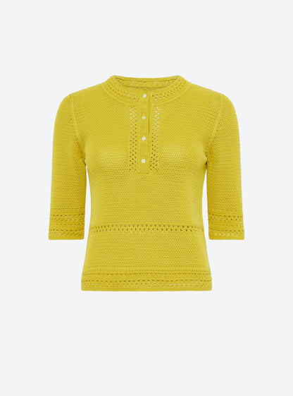 top délicat maille crochet