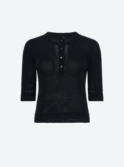 top délicat maille crochet