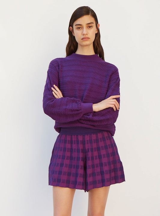 short en maille vichy uni