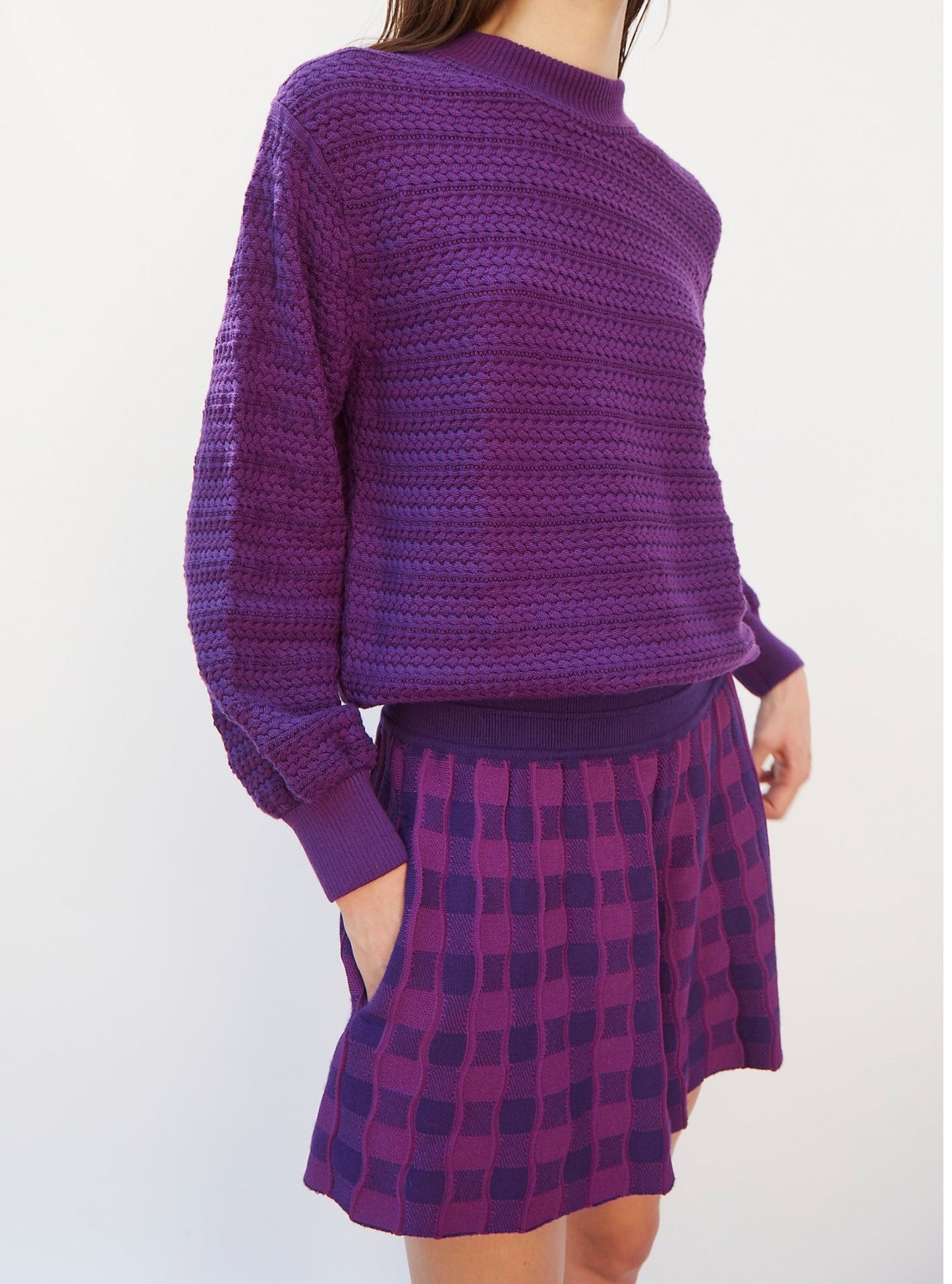 short en maille vichy uni