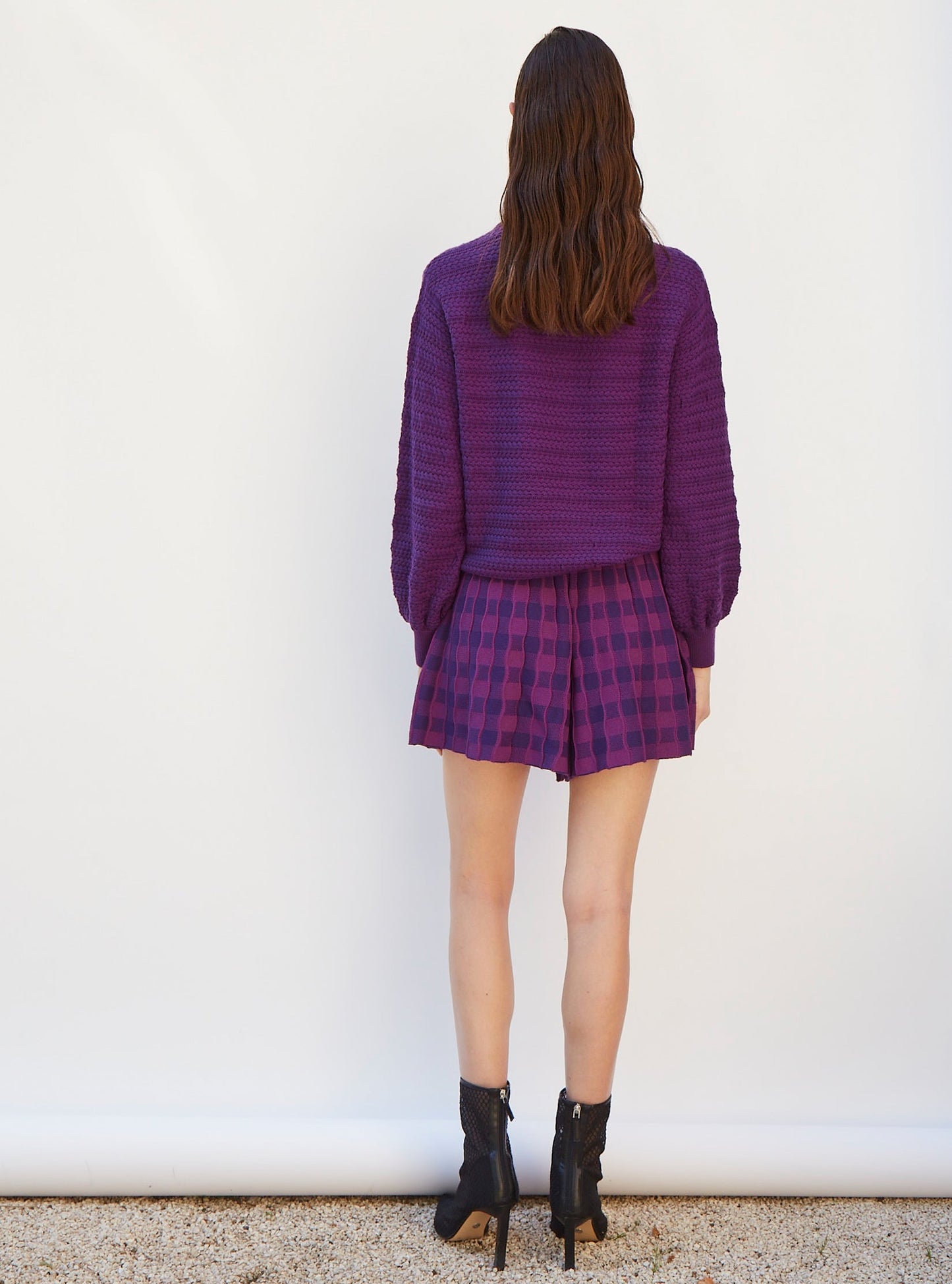 short en maille vichy uni