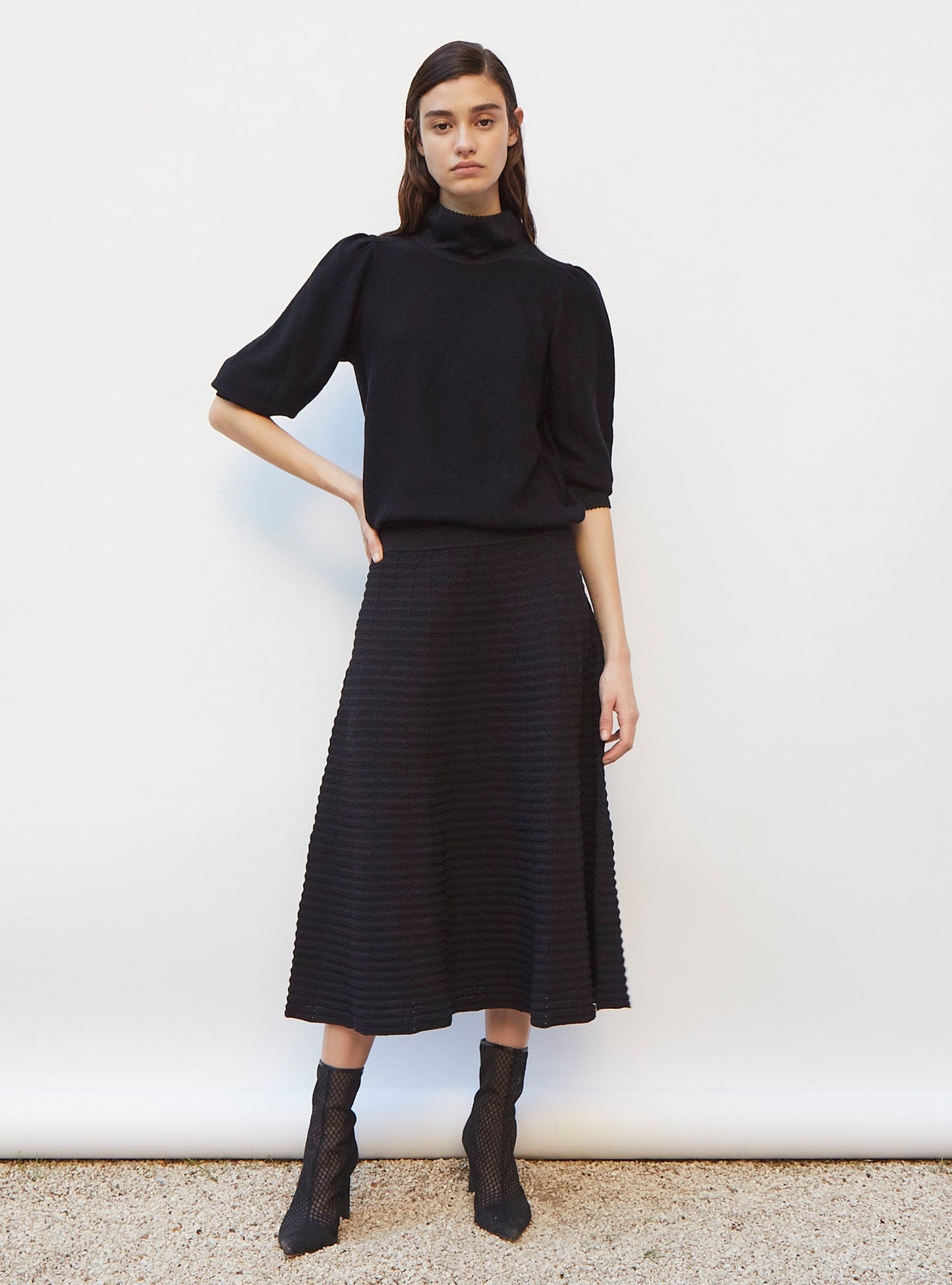top en maille col enveloppant