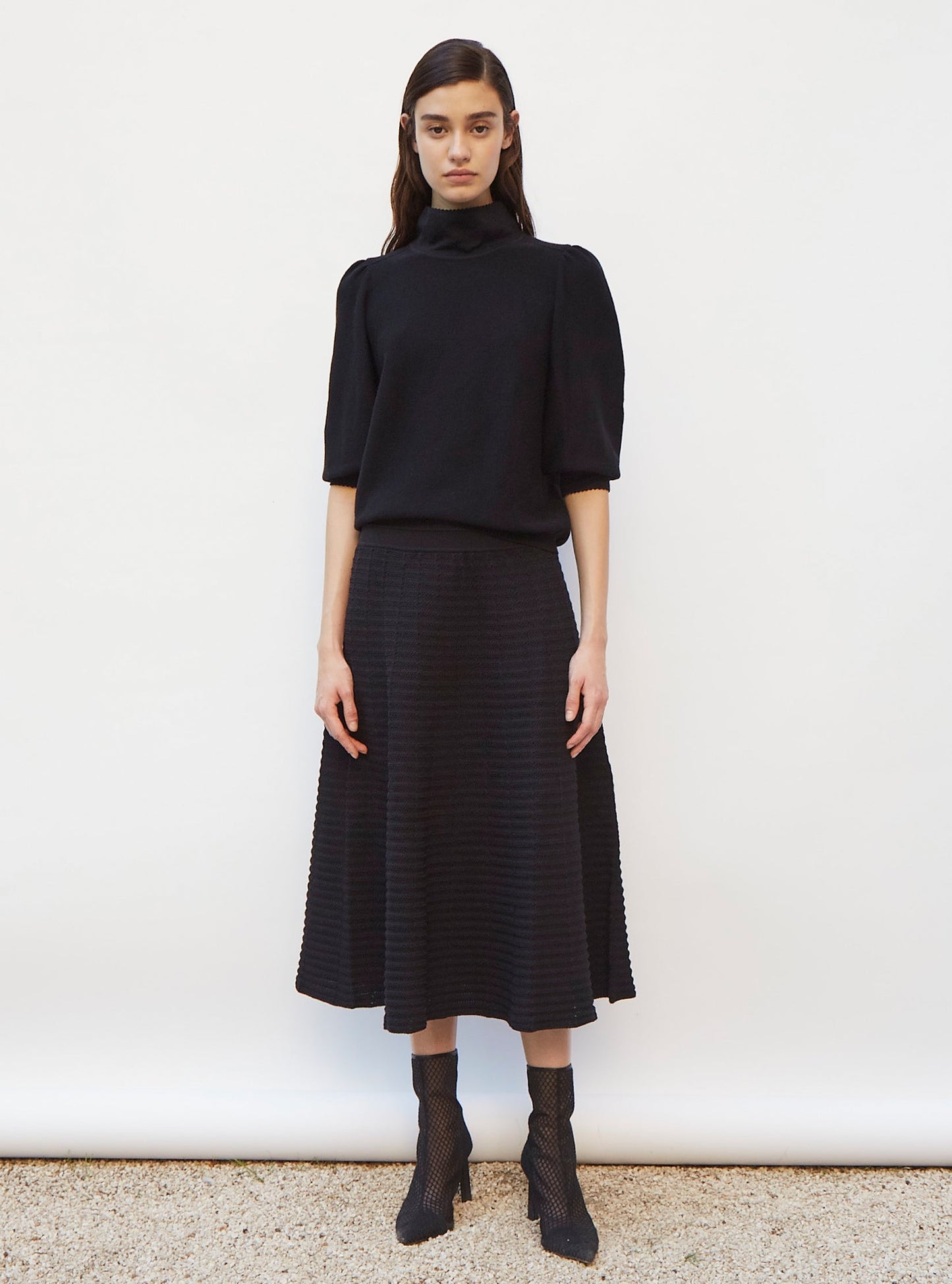 top en maille col enveloppant