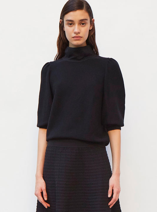 top en maille col enveloppant