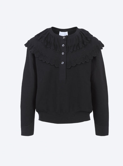 blouse en maille à maxi col