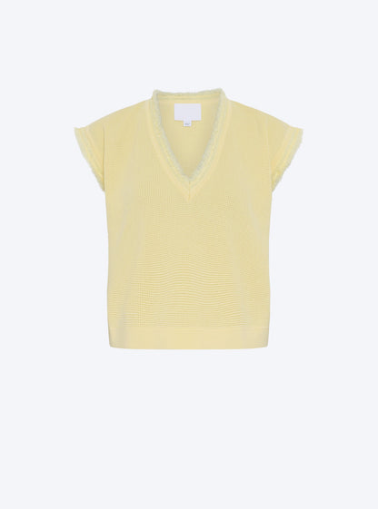 top en maille à franges