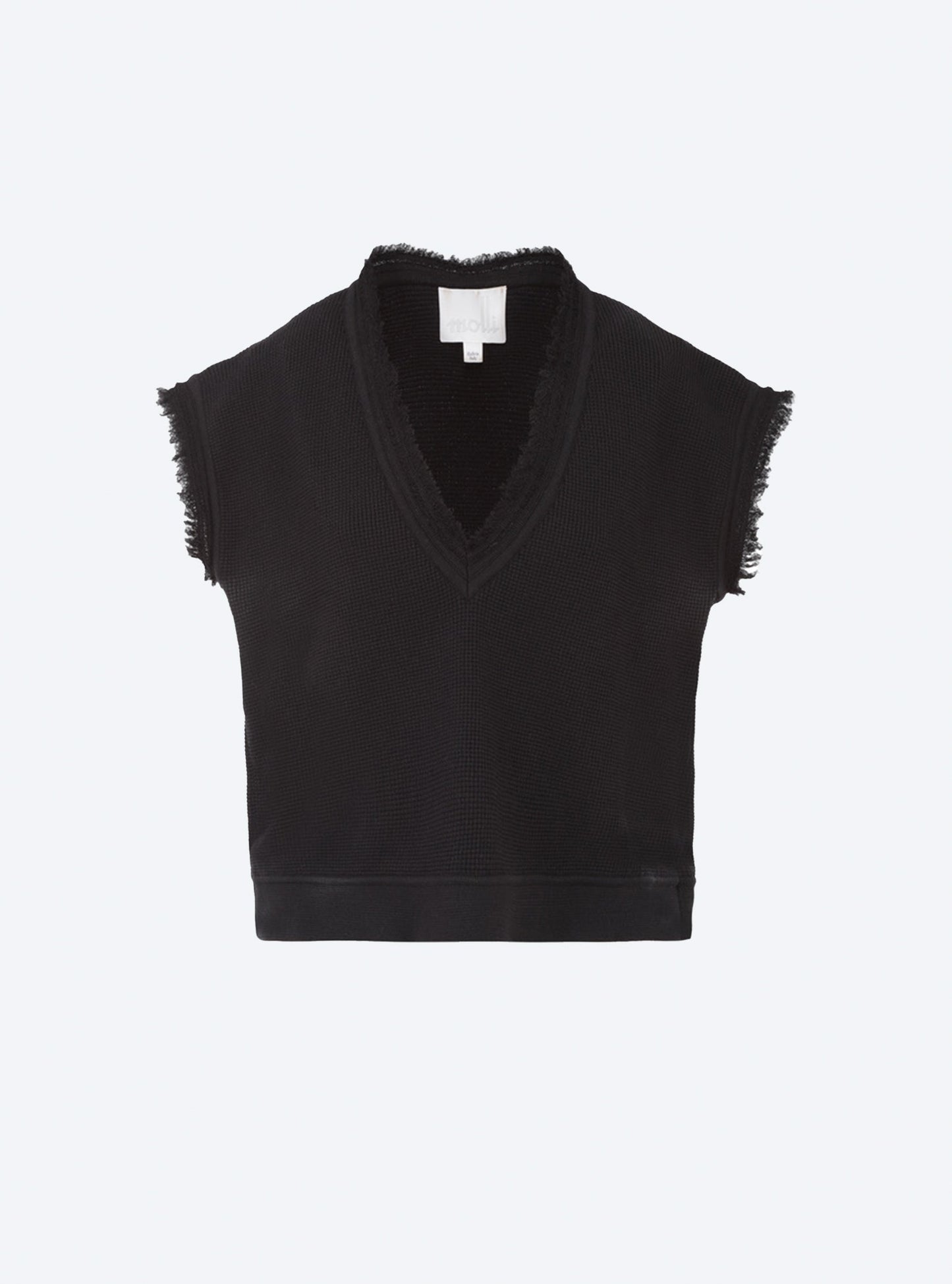 top en maille à franges