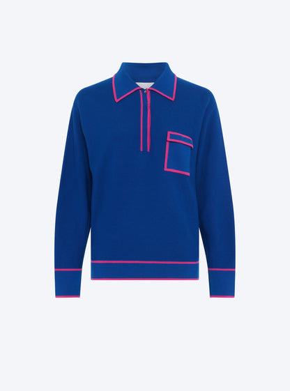 chemise maille col gansé
