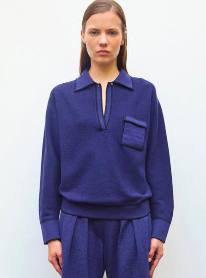 chemise maille col gansé