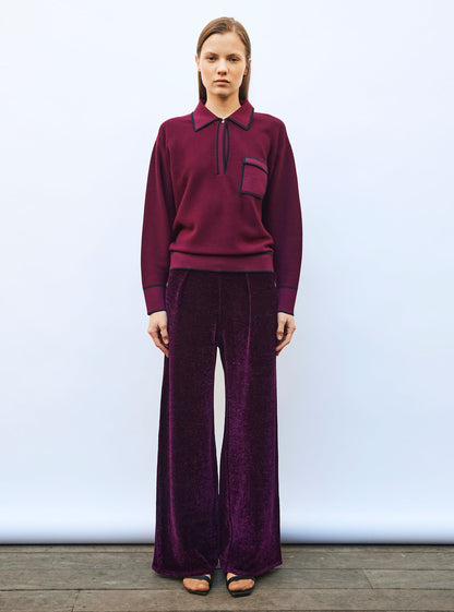 chemise maille col gansé