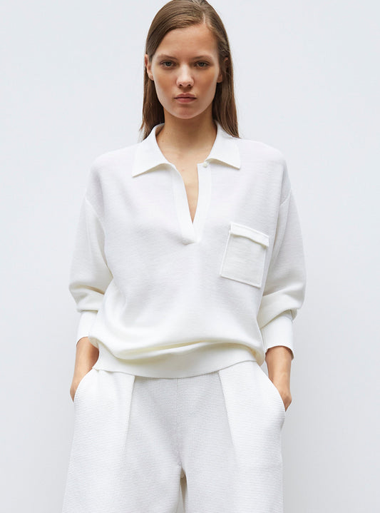 chemise maille col gansé