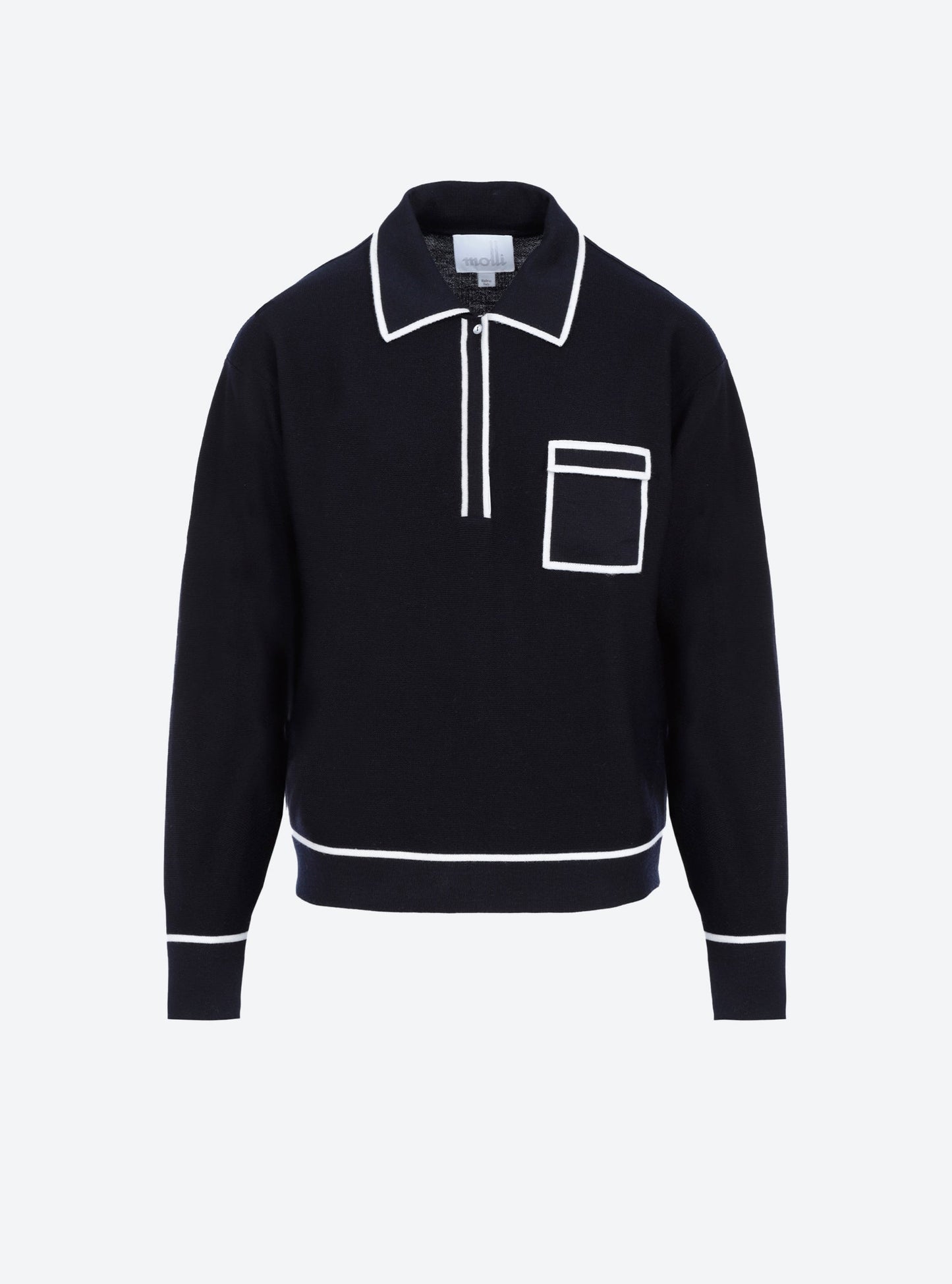 chemise maille col gansé