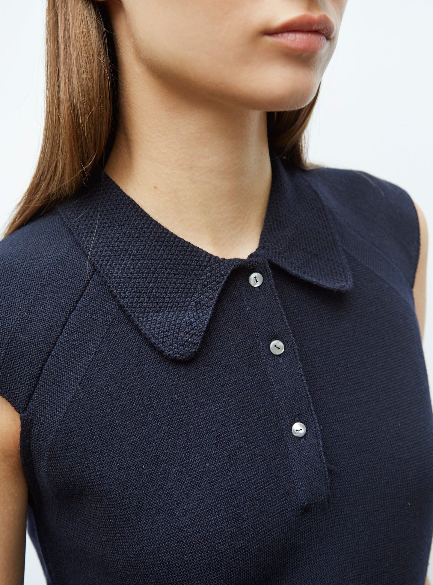 top maille petit col point de riz