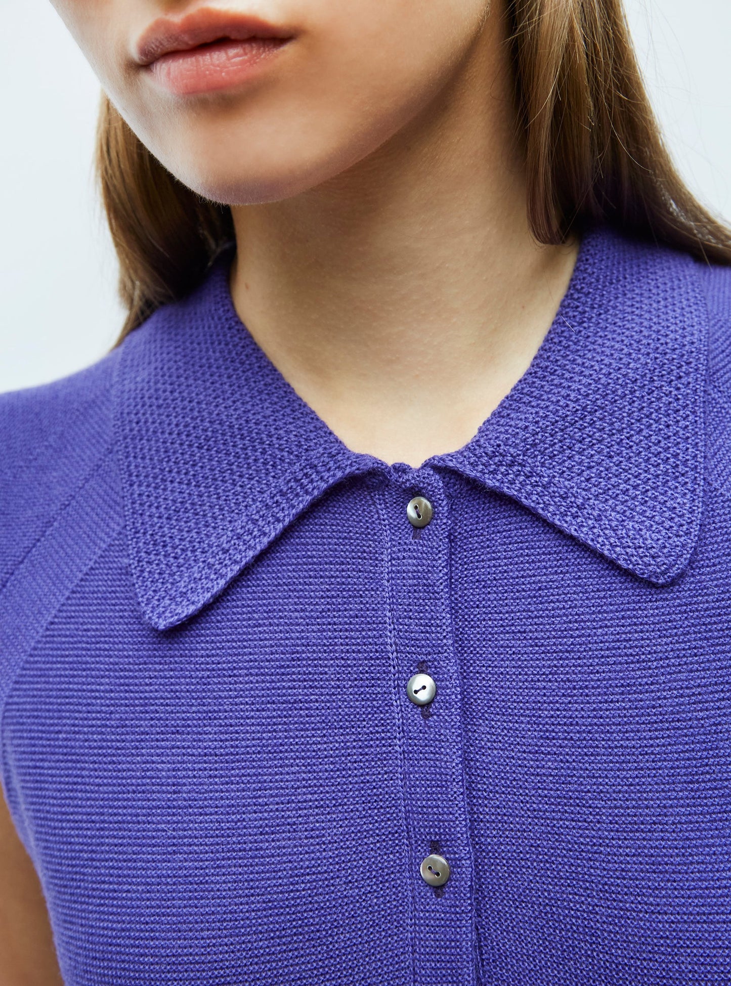 top maille petit col point de riz