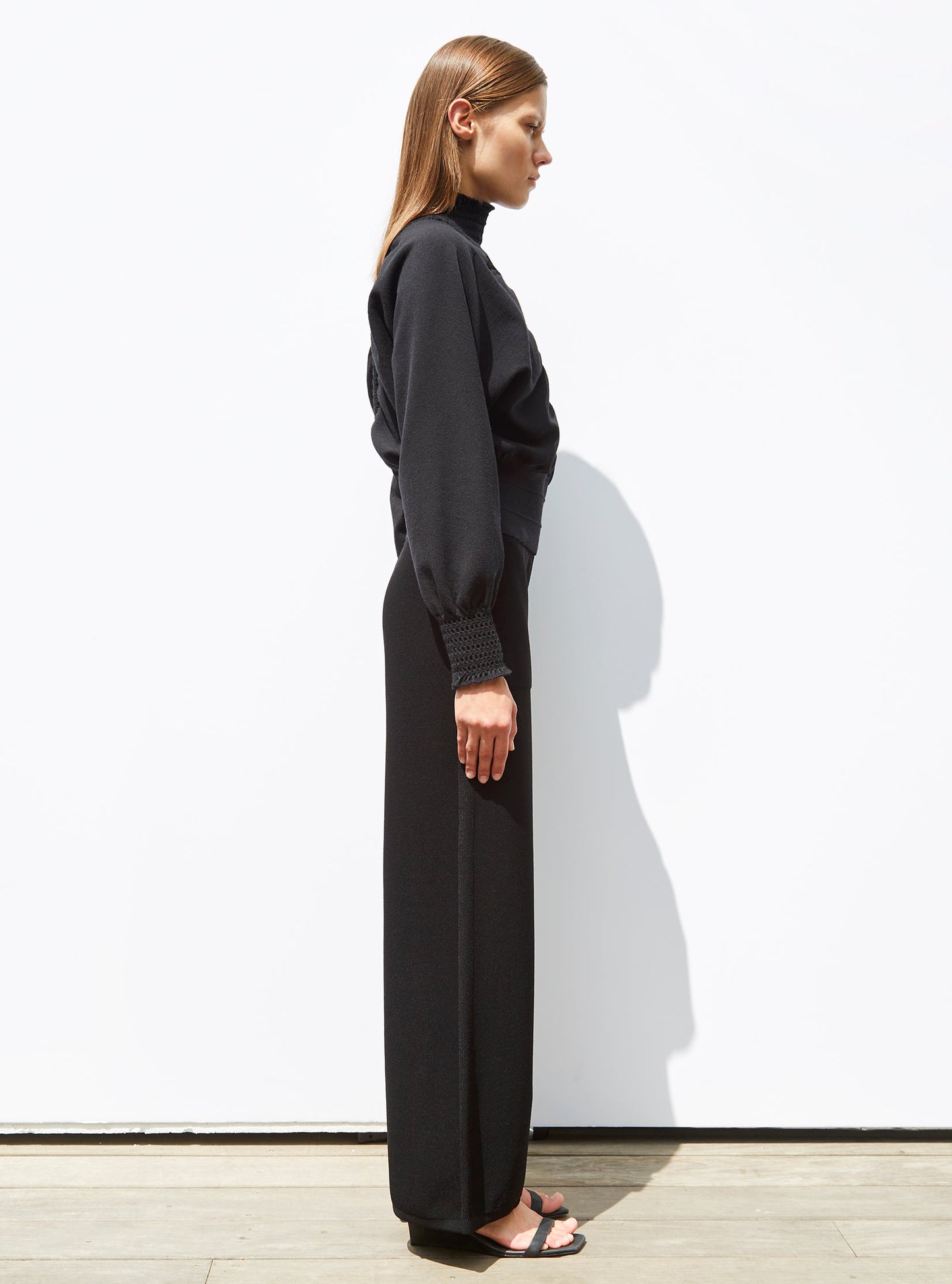 top à plastron smocké