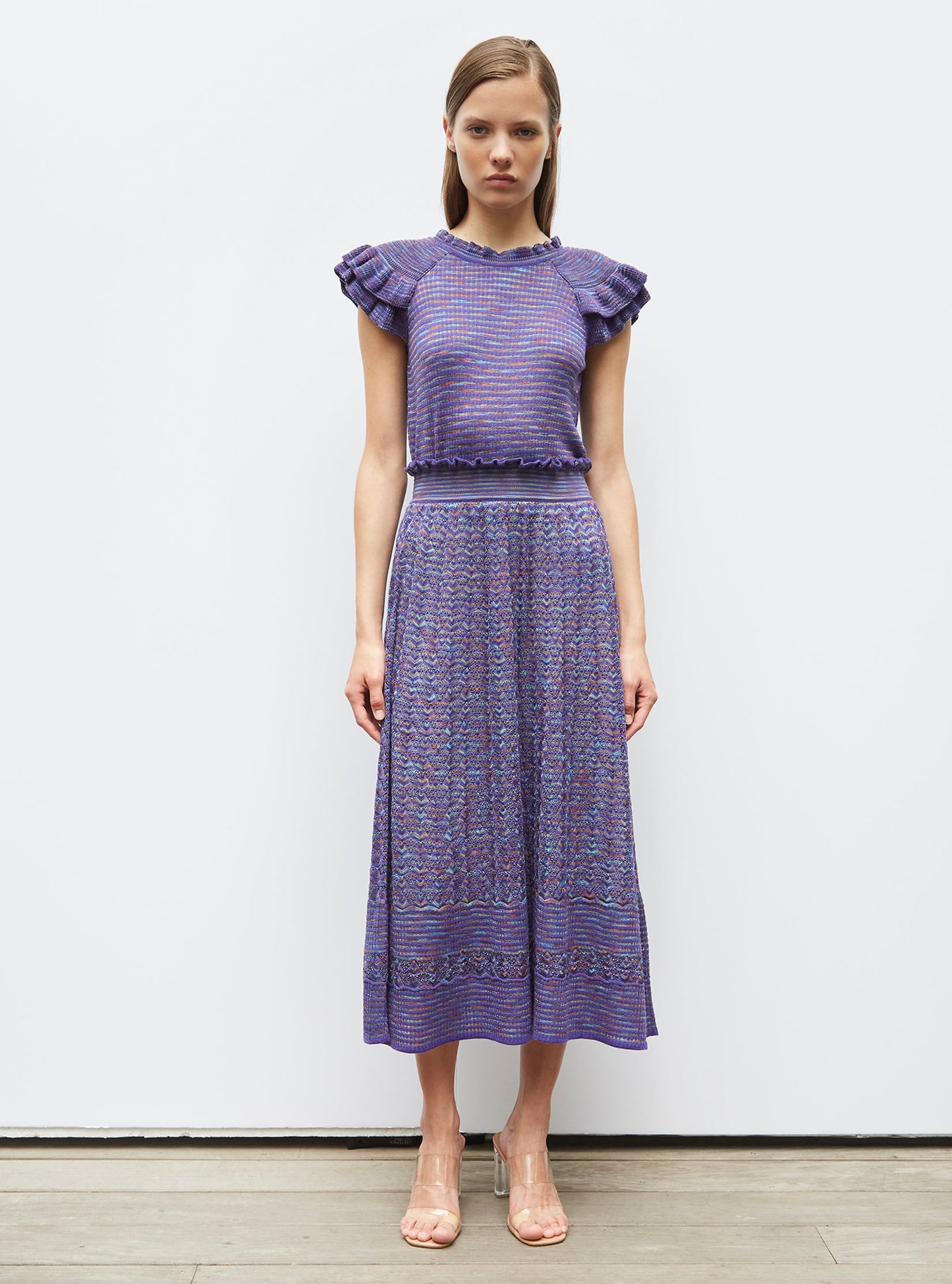 top en maille papier marbré