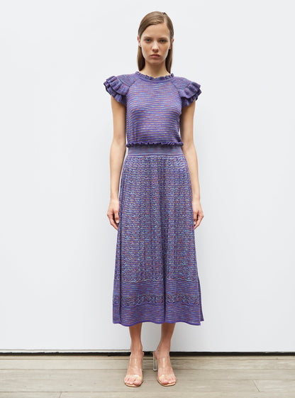 top en maille papier marbré