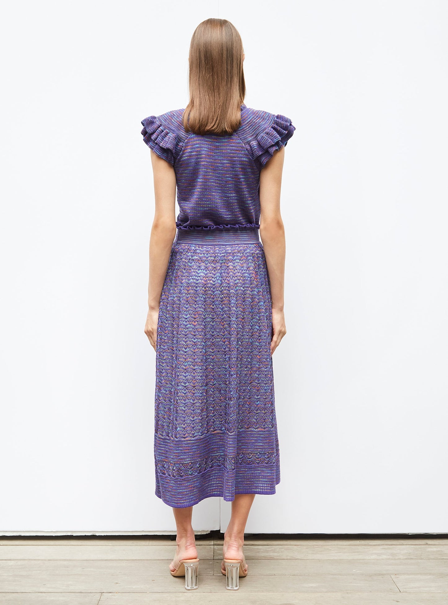 top en maille papier marbré