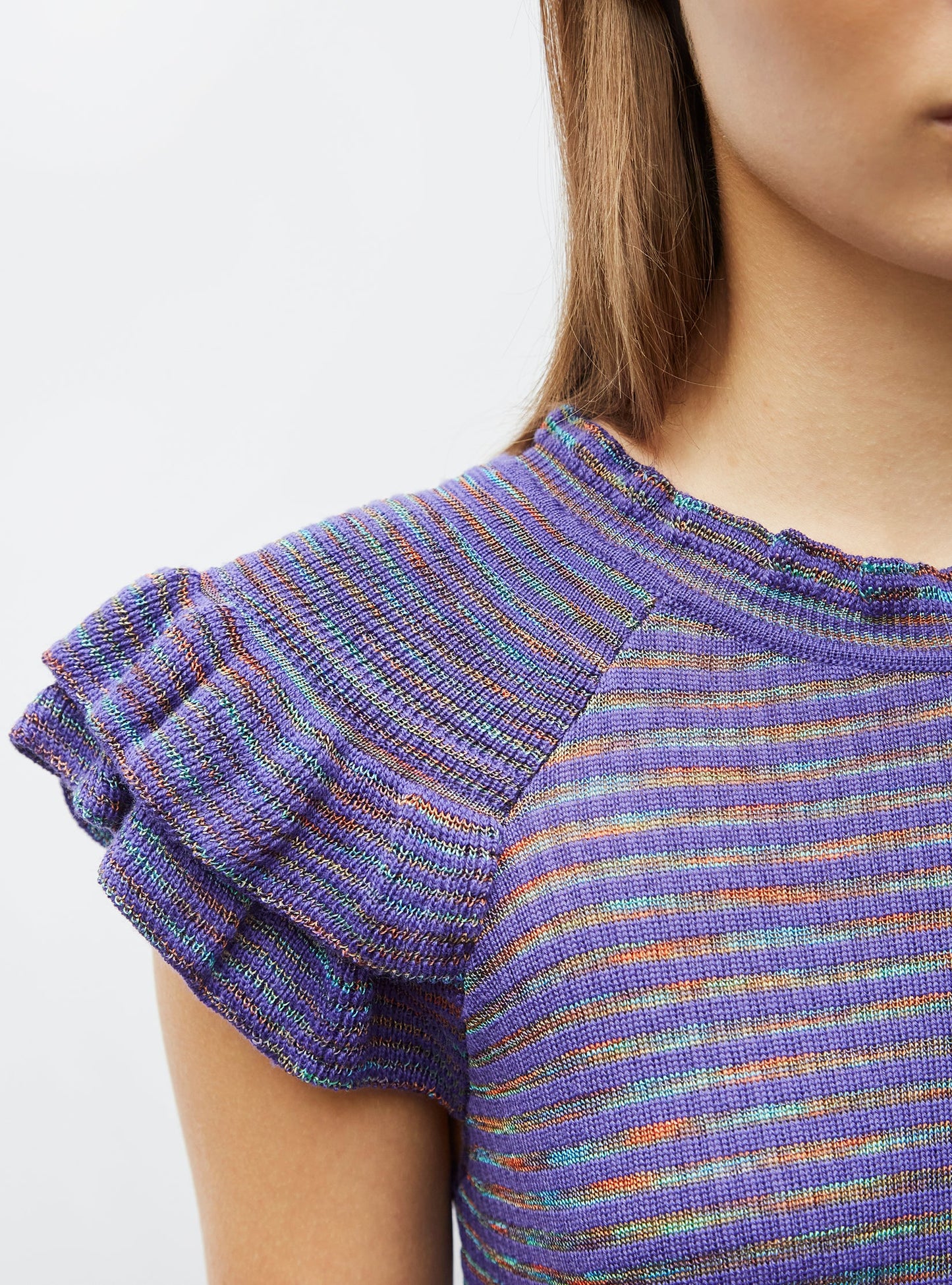 top en maille papier marbré