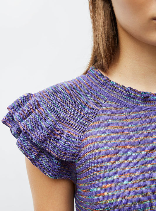 top en maille papier marbré