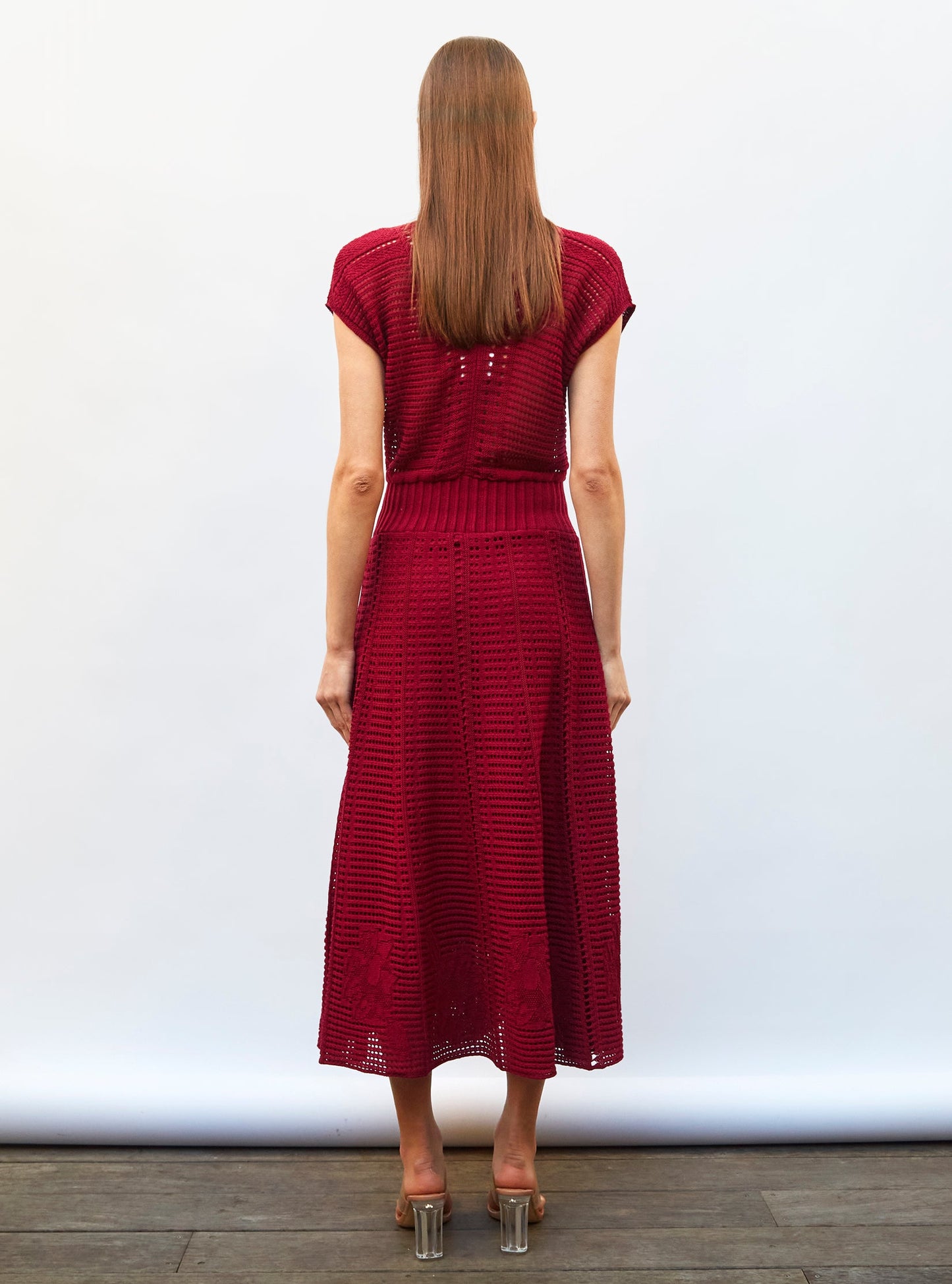 robe en maille cannage ajourée