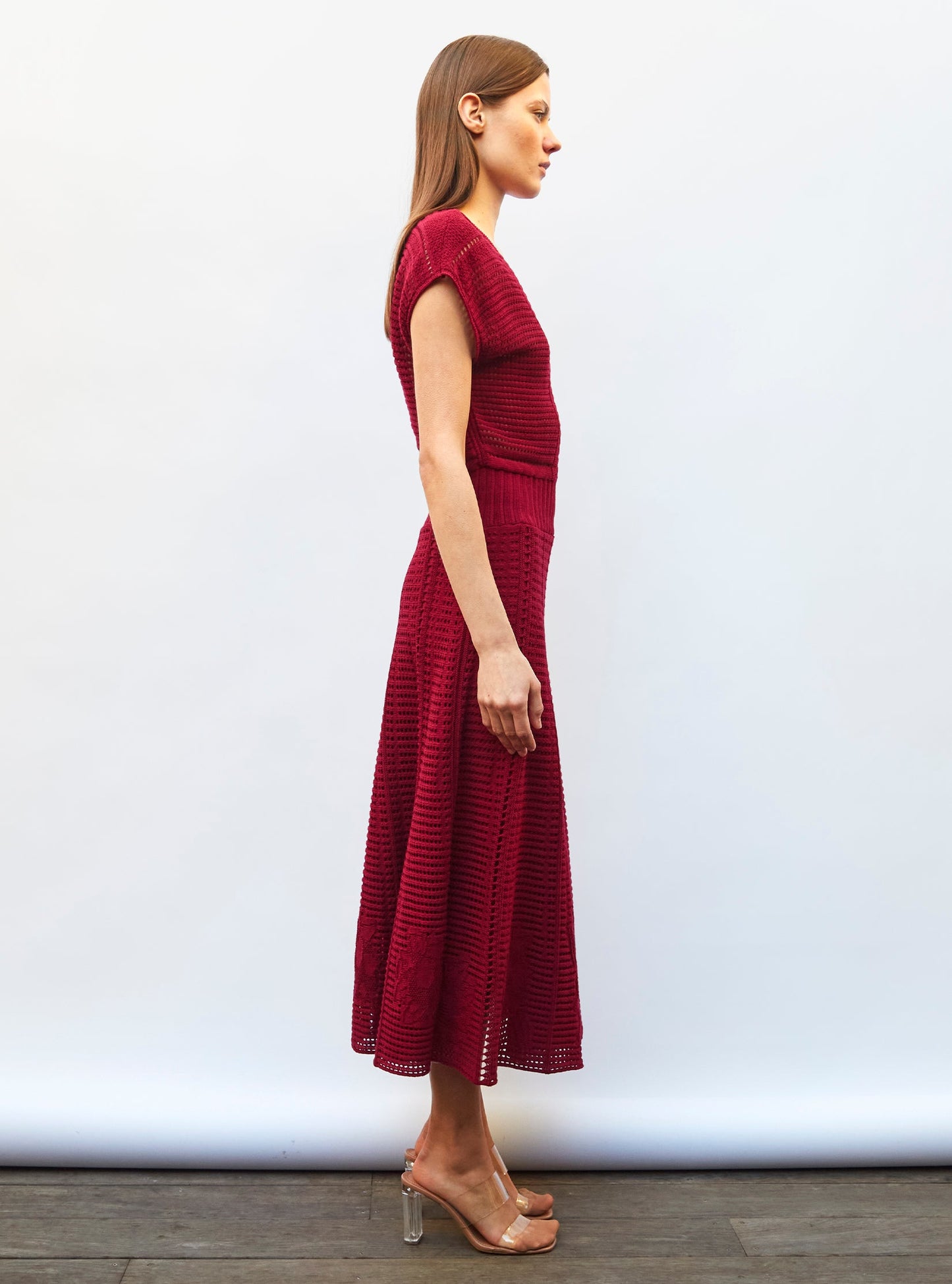 robe en maille cannage ajourée