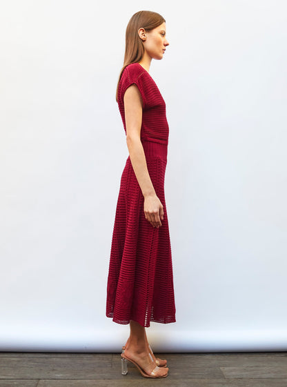 robe en maille cannage ajourée