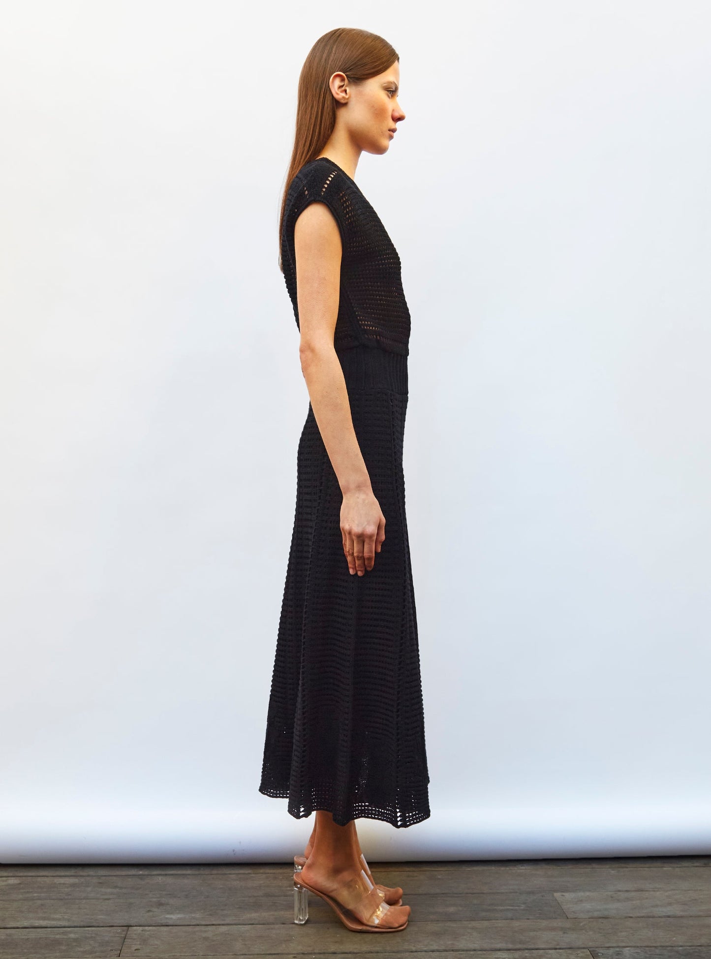 robe en maille cannage ajourée