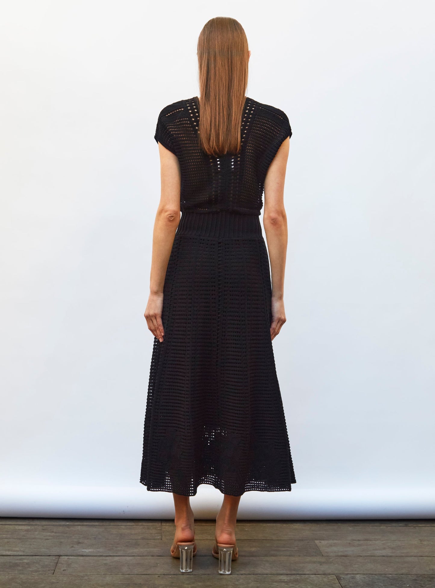 robe en maille cannage ajourée
