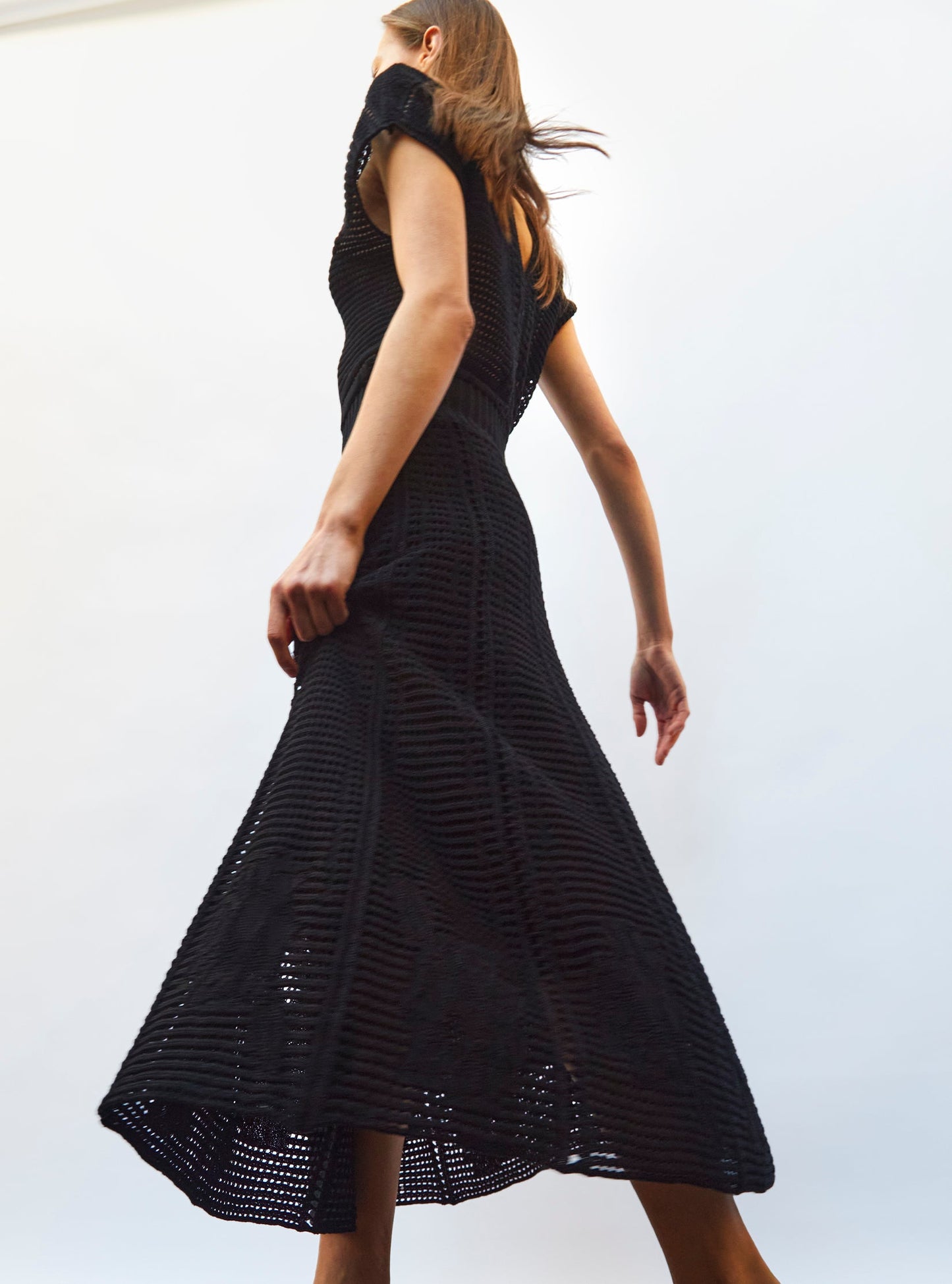 robe en maille cannage ajourée
