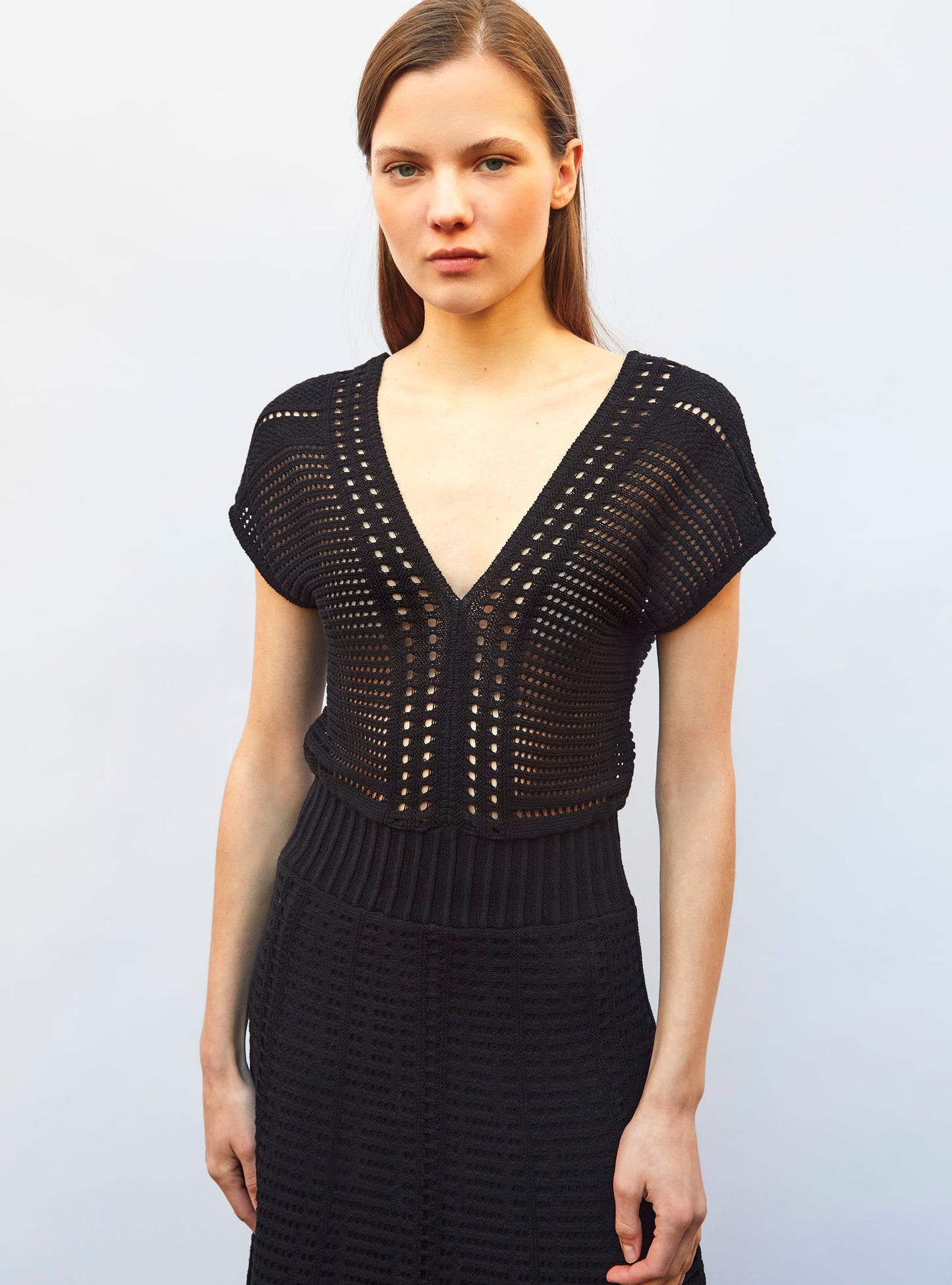 robe en maille cannage ajourée